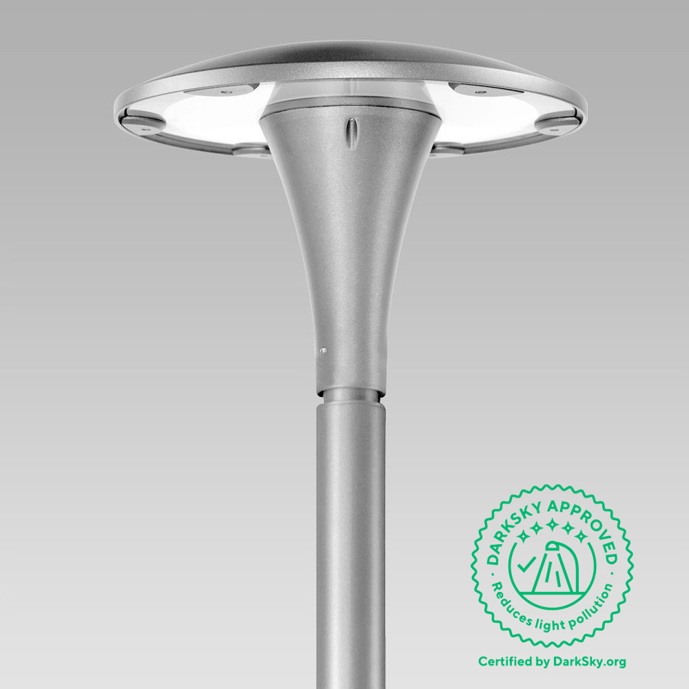 Post-top lights  Unique design urban lighting luminaire, with high visual comfort and no light pollution